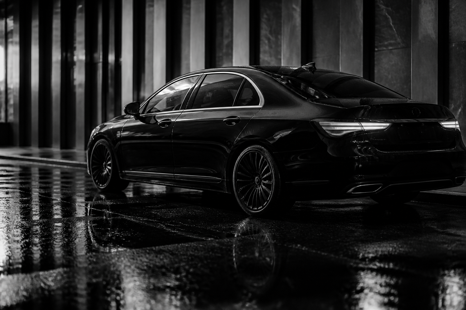 A finished dark exterior.